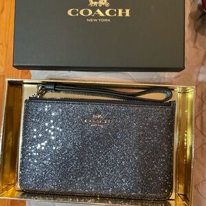 Coach Sparkle Black Wristlet